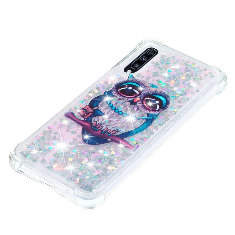 Hoesje voor Samsung Galaxy A70 Miss Uil Glitter