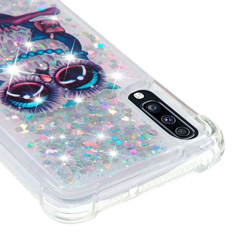 Hoesje voor Samsung Galaxy A70 Miss Uil Glitter