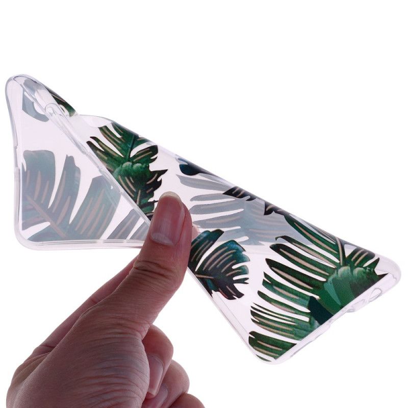 Hoesje voor Samsung Galaxy A70 Transparant Groen Blad