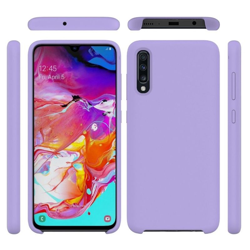 Hoesje voor Samsung Galaxy A70 Wit Zwart Siliconenvloeistof