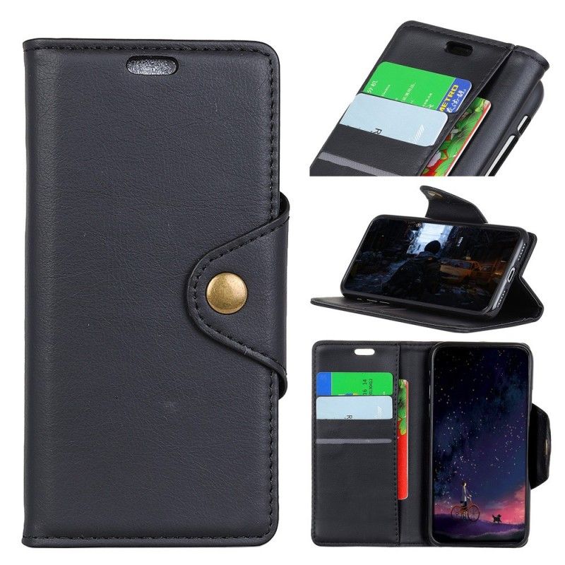 Cover Folio-hoesje Samsung Galaxy Note 9 Wit Telefoonhoesje Knoop Imitatieleer