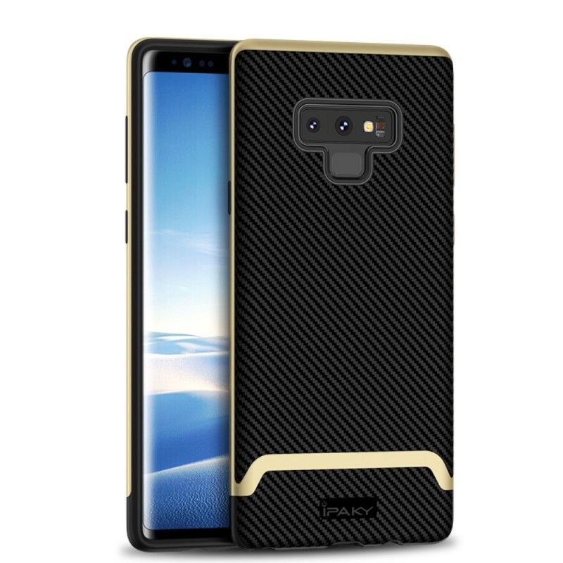 Cover Hoesje Samsung Galaxy Note 9 Goud Rood Telefoonhoesje Ipaky Koolstofvezel