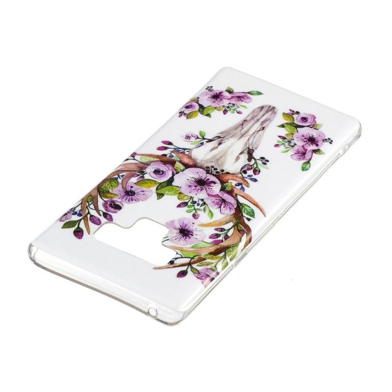 Cover Hoesje Samsung Galaxy Note 9 Telefoonhoesje Eland Met Fluorescerende Bloemen