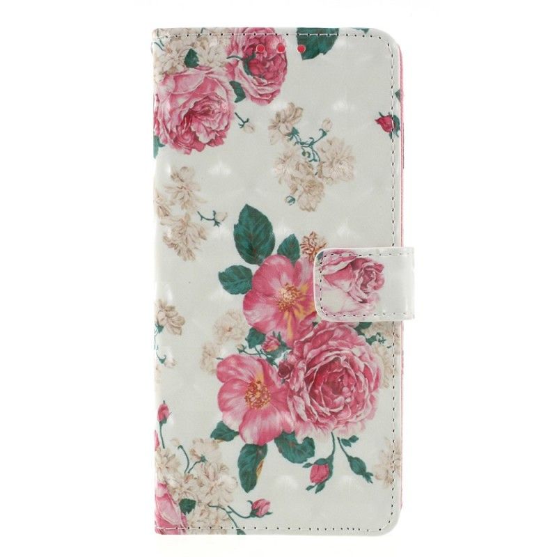 Flip Case Leren Samsung Galaxy Note 9 Vrijheidsbloemen Met String