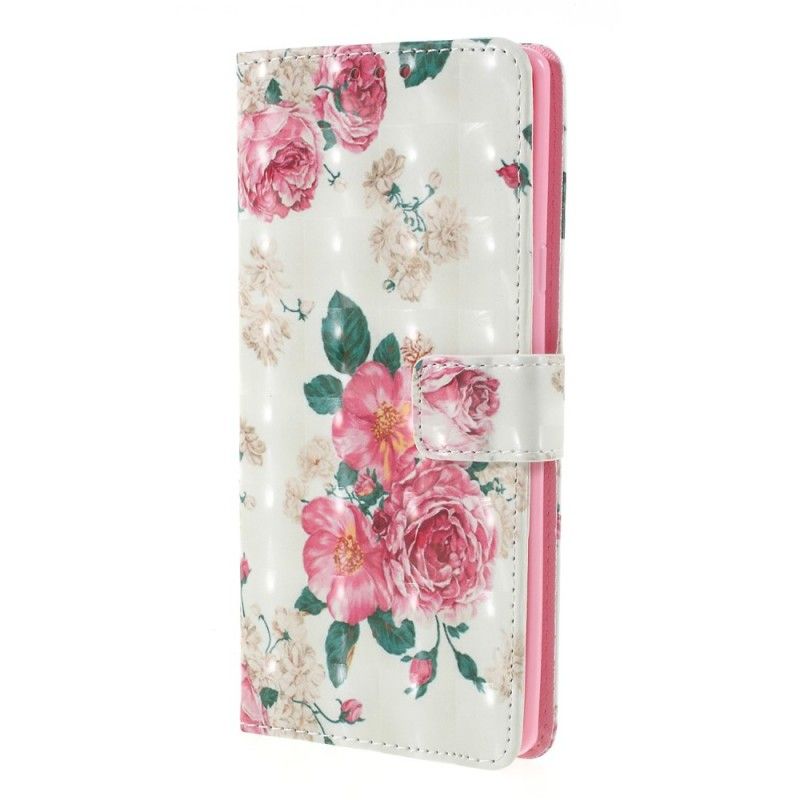 Flip Case Leren Samsung Galaxy Note 9 Vrijheidsbloemen Met String