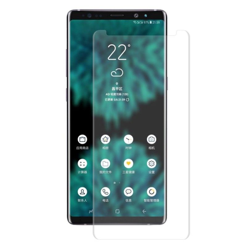 Gebogen 3D Gehard Glazen Schild Samsung Galaxy Note 9 Transparant Zwart