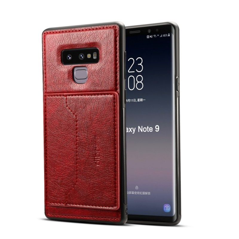 Hoesje Samsung Galaxy Note 9 Rood Zwart Kaarthouder Ultra Support