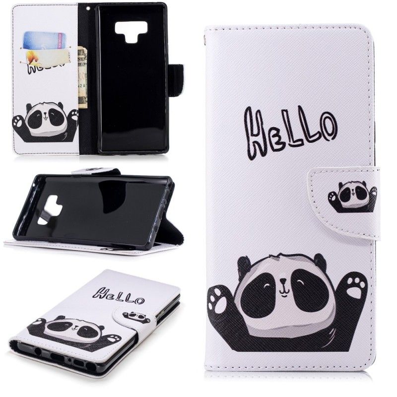 Leren Hoesje Samsung Galaxy Note 9 Hallo Panda