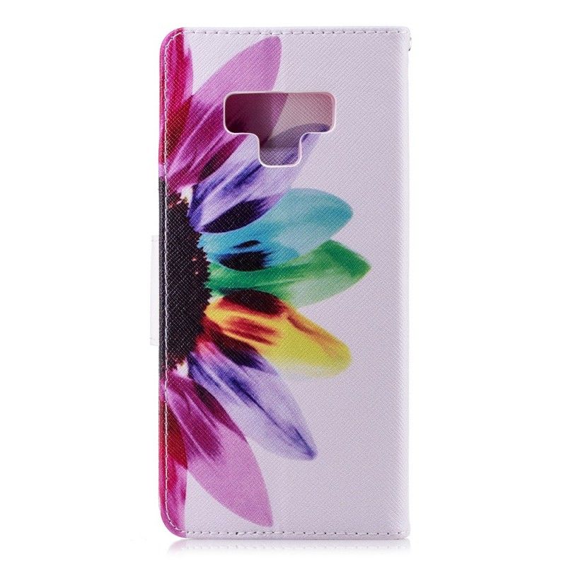 Leren Hoesje voor Samsung Galaxy Note 9 Aquarelbloem