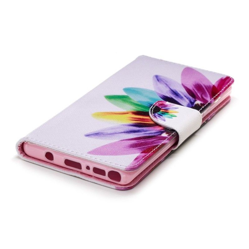 Leren Hoesje voor Samsung Galaxy Note 9 Aquarelbloem