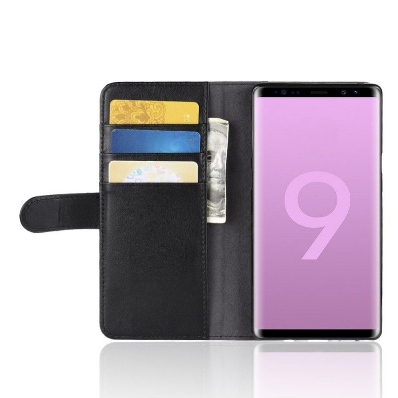 Leren Hoesje voor Samsung Galaxy Note 9 Bruin Zwart Splitleer