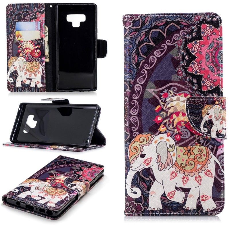 Leren Hoesje voor Samsung Galaxy Note 9 Etnische Olifantenmandala