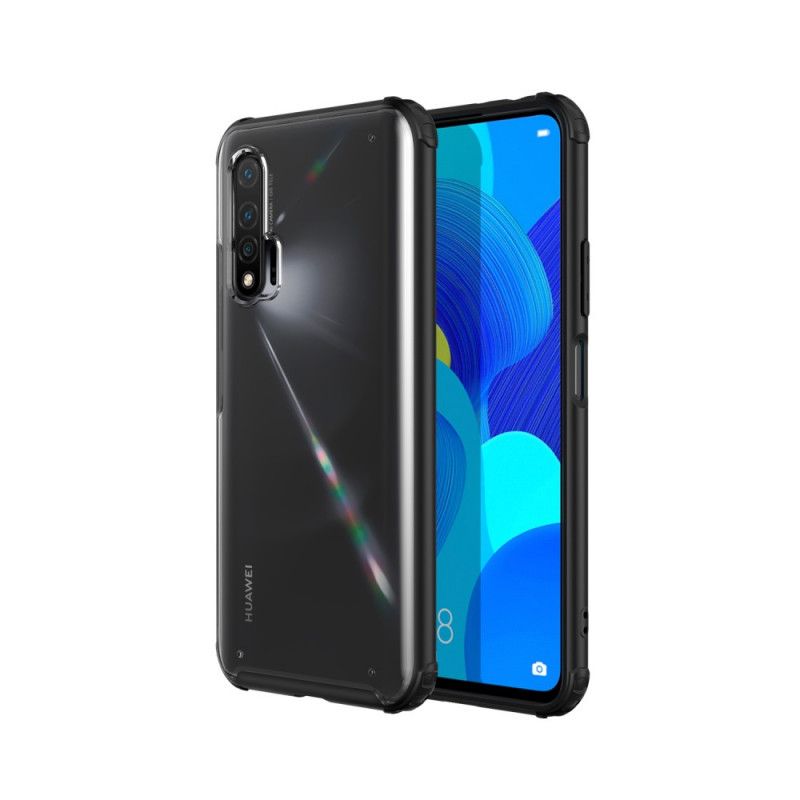 Hoesje Huawei Nova 6 Wit Zwart Anti-Vingerafdruk