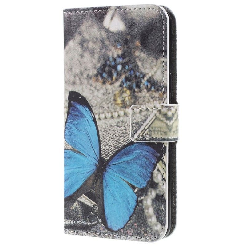 Bescherming Hoesje Samsung Galaxy S9 Telefoonhoesje Blauwe Vlinder