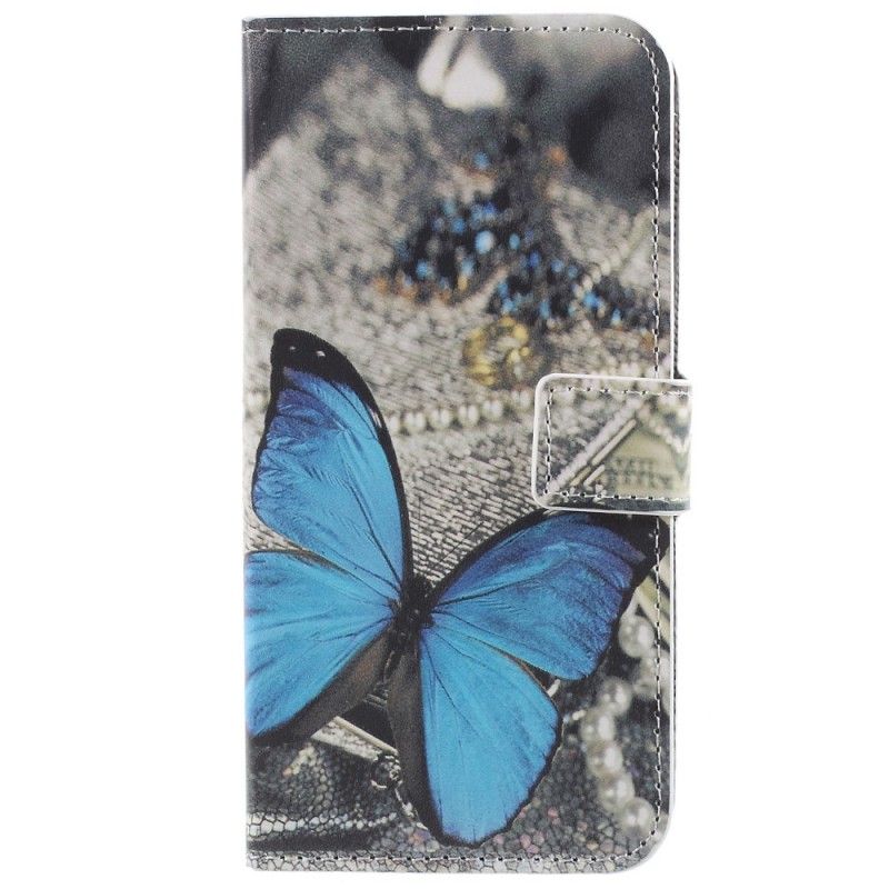 Bescherming Hoesje Samsung Galaxy S9 Telefoonhoesje Blauwe Vlinder