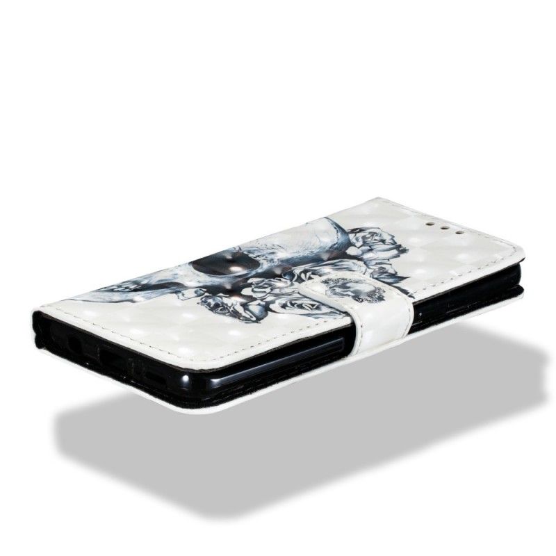 Cover Folio-hoesje Samsung Galaxy S9 Telefoonhoesje 3D Bloemenschedel