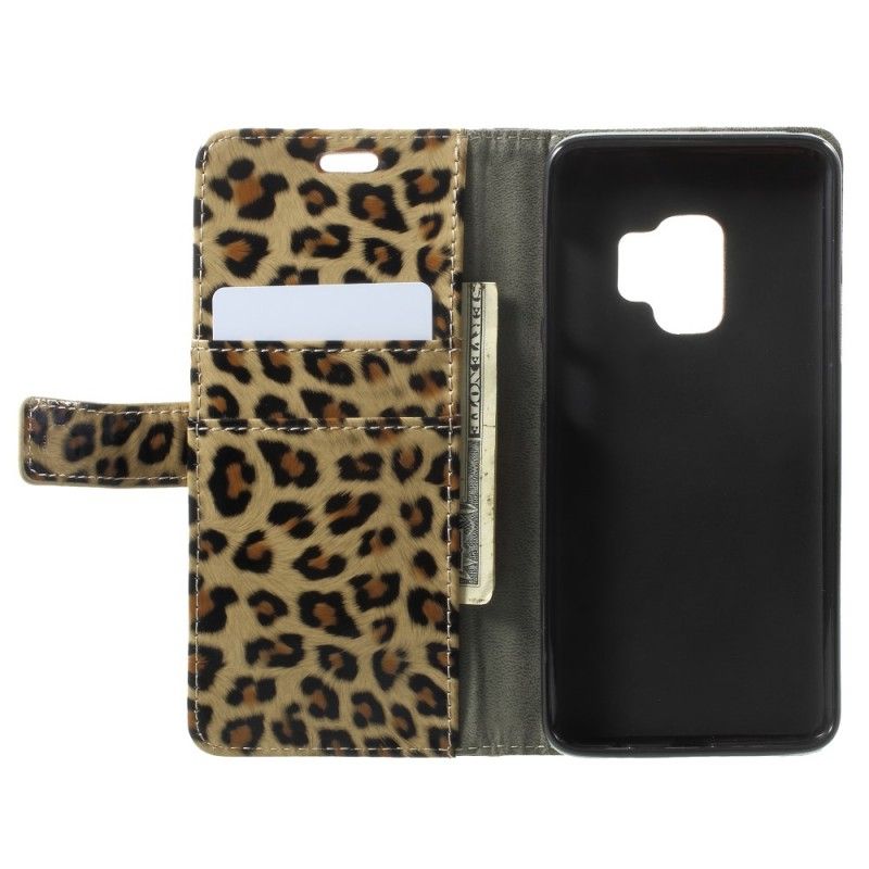 Cover Folio-hoesje Samsung Galaxy S9 Telefoonhoesje Luipaard