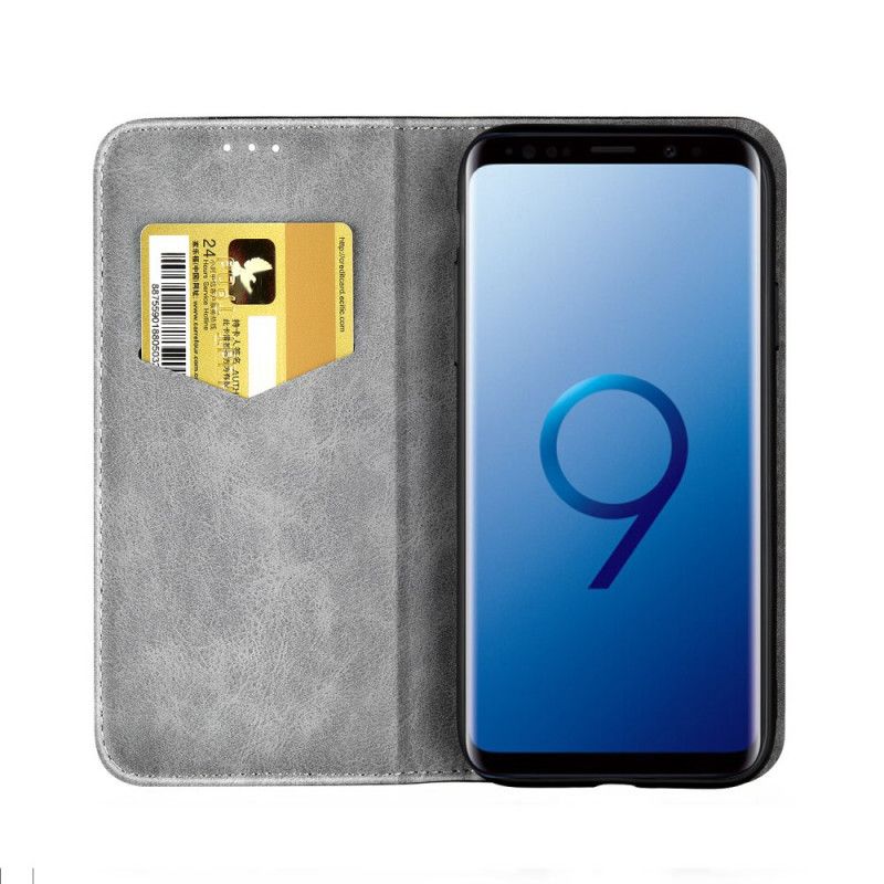 Folio-hoesje Samsung Galaxy S9 Grijs Telefoonhoesje Tweekleurig Leereffect