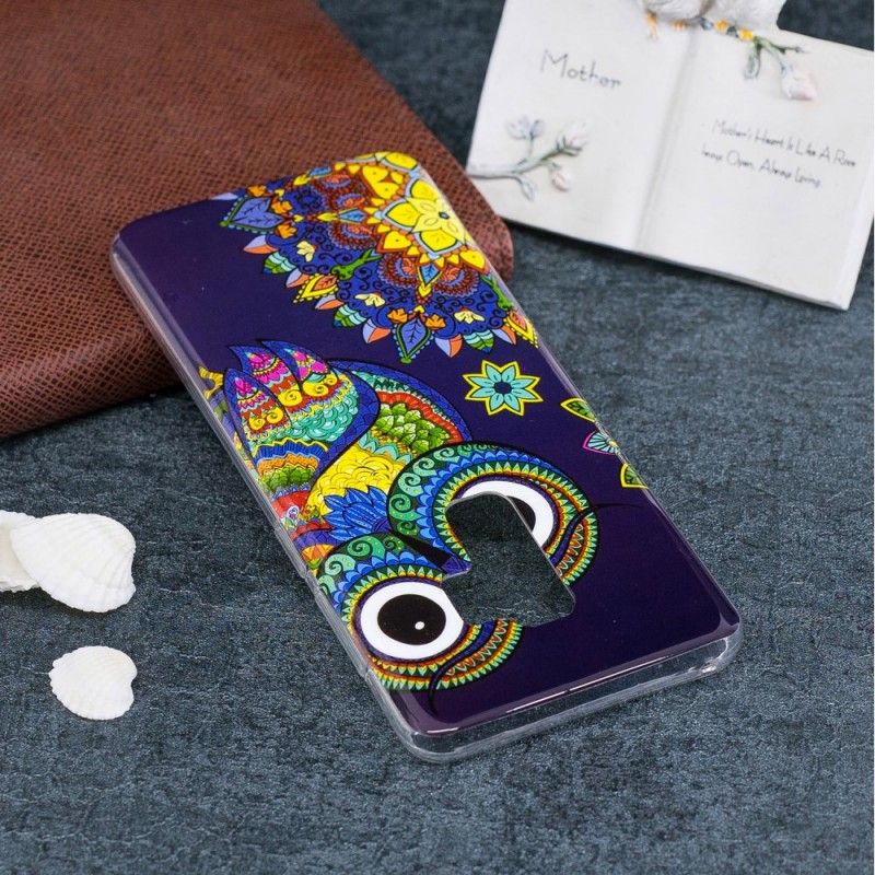 Hoesje Samsung Galaxy S9 Telefoonhoesje Fluorescerende Mandala-Uil