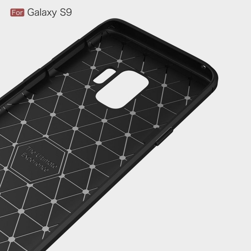 Hoesje voor Samsung Galaxy S9 Rood Zwart Geborsteld Koolstofvezel