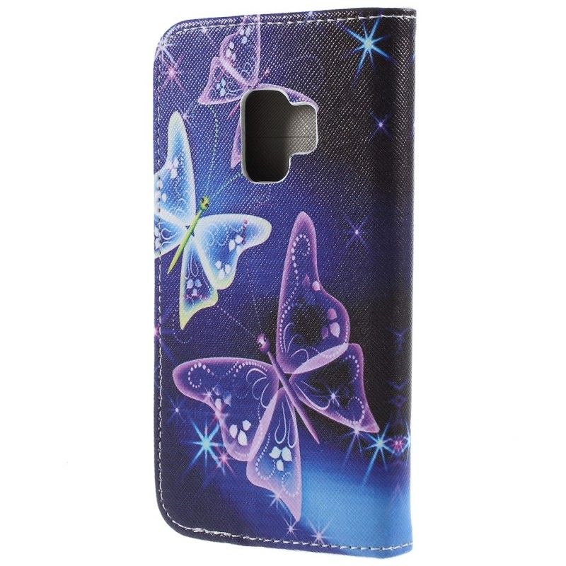 Leren Hoesje Samsung Galaxy S9 Telefoonhoesje Vlinders