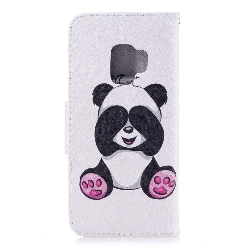 Leren Hoesje voor Samsung Galaxy S9 Leuke Panda