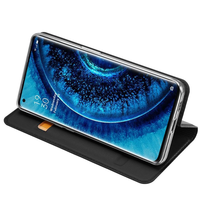 Folio-hoesje Oppo Find X2 Pro Donkerblauw Pro Dux Ducis Huid