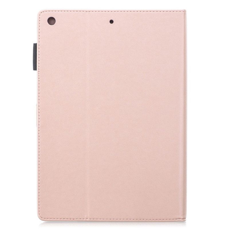 Cover Folio-hoesje iPad 10.2" (2019) (2020) Goud Paars Telefoonhoesje Bloemendiamanten Met Leereffect