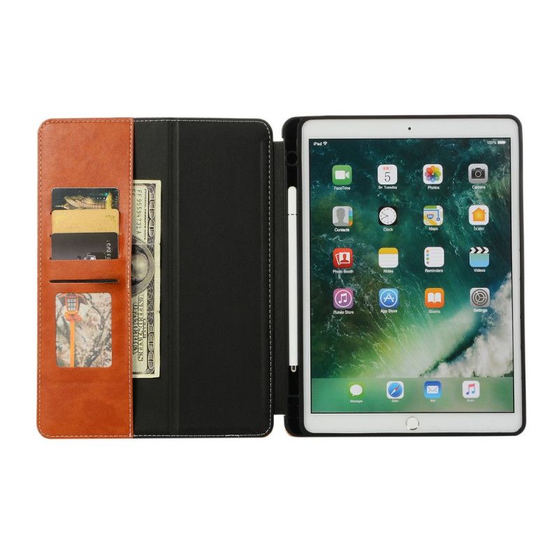 Cover iPad 10.2" (2019) (2020) Grijs Zwart Luxe Leereffect