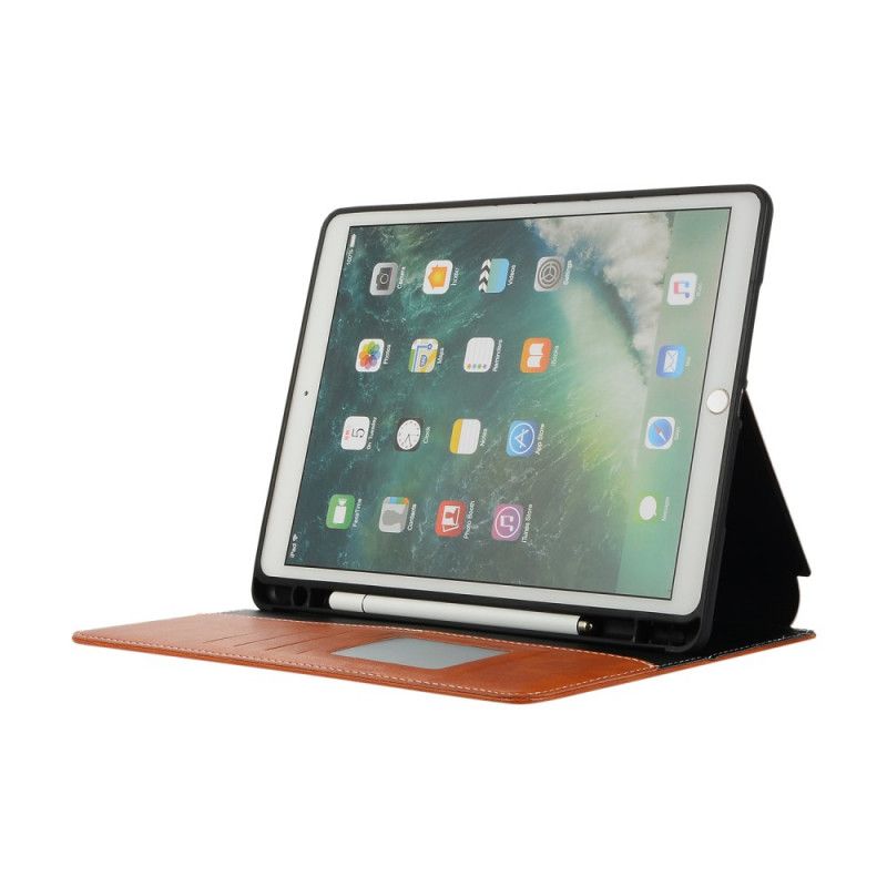 Cover iPad 10.2" (2019) (2020) Grijs Zwart Luxe Leereffect