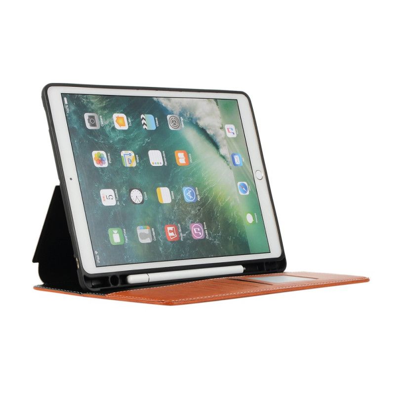 Cover iPad 10.2" (2019) (2020) Grijs Zwart Luxe Leereffect