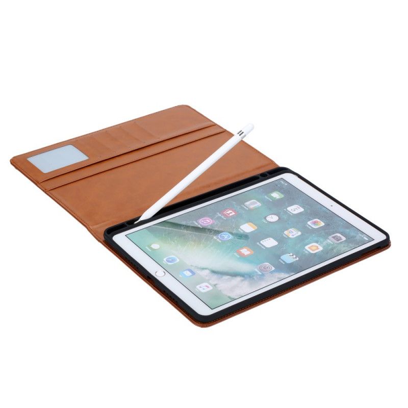 Cover iPad 10.2" (2019) (2020) Rood Zwart Documenthouder Met Leereffect