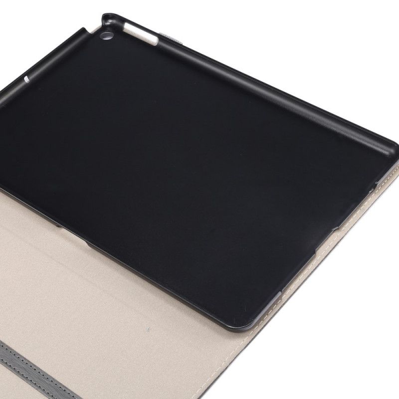 Flip Case Leren iPad 10.2" (2019) (2020) Magenta Grijs Enkay Houtstructuur