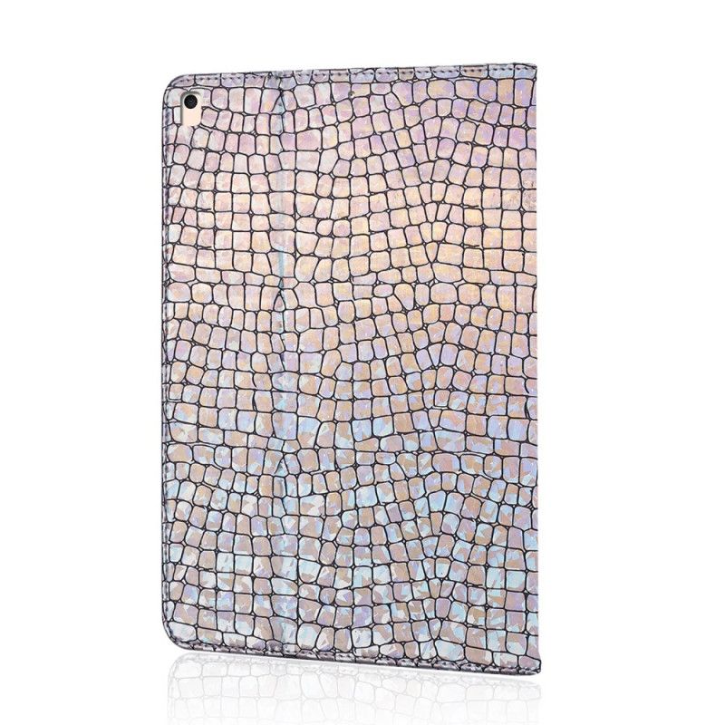 Flip Case Leren iPad 10.2" (2019) (2020) Paars Lichtblauw Glitter Krokodil