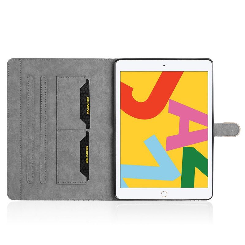 Flip Case Leren iPad 10.2" (2019) (2020) Paars Lichtblauw Glitter Krokodil
