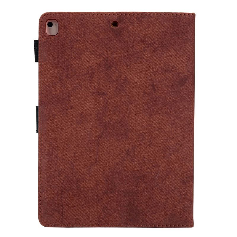 Leren Hoesje iPad 10.2" (2019) (2020) Magenta Grijs Telefoonhoesje Kunstleer Marmeren Stijl