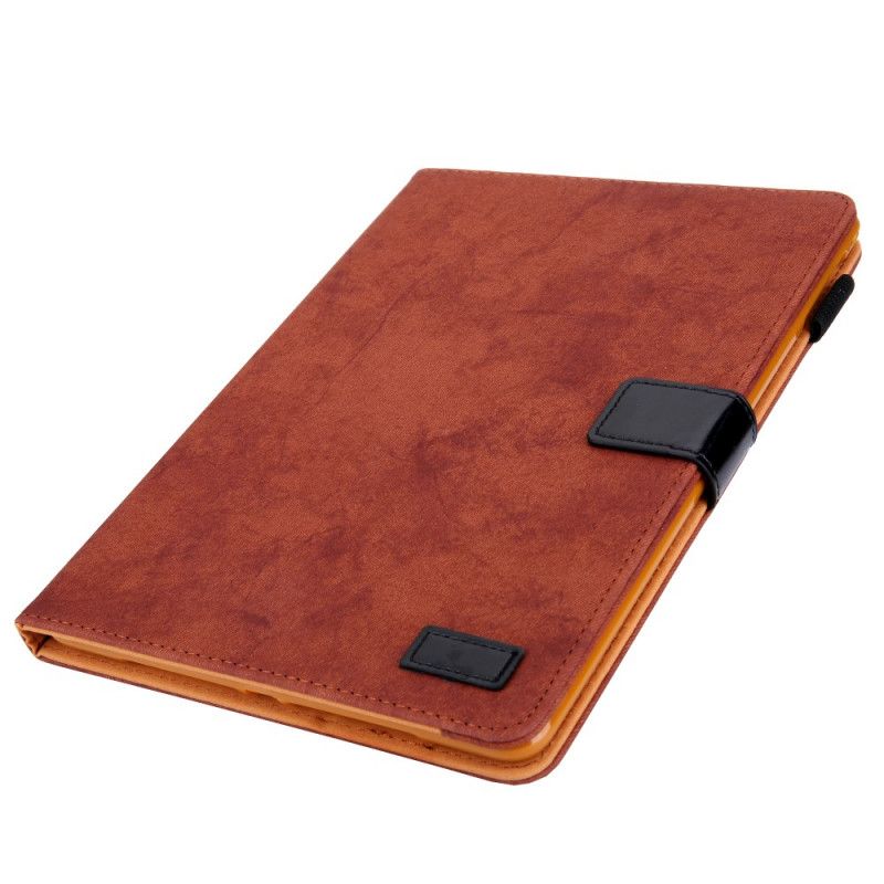 Leren Hoesje iPad 10.2" (2019) (2020) Magenta Grijs Telefoonhoesje Kunstleer Marmeren Stijl