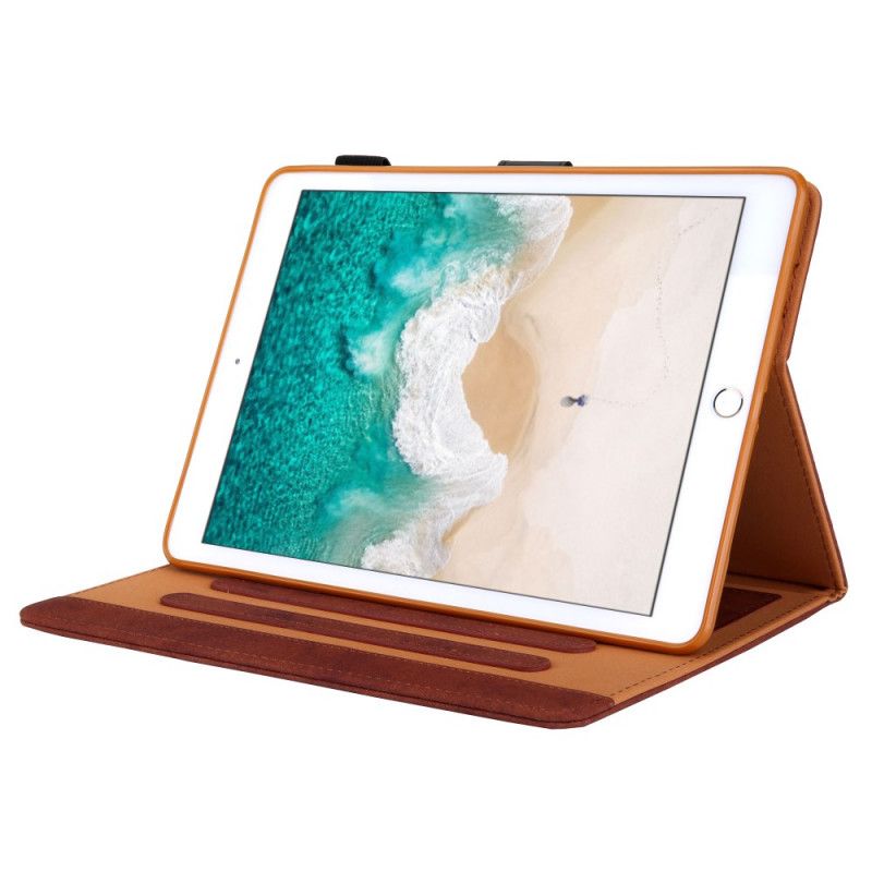 Leren Hoesje iPad 10.2" (2019) (2020) Magenta Grijs Telefoonhoesje Kunstleer Marmeren Stijl