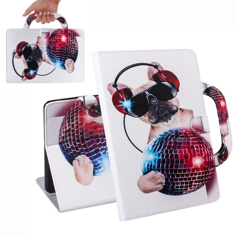 Leren Hoesje iPad 10.2" (2019) (2020) Telefoonhoesje Funky Hond Met Handvat