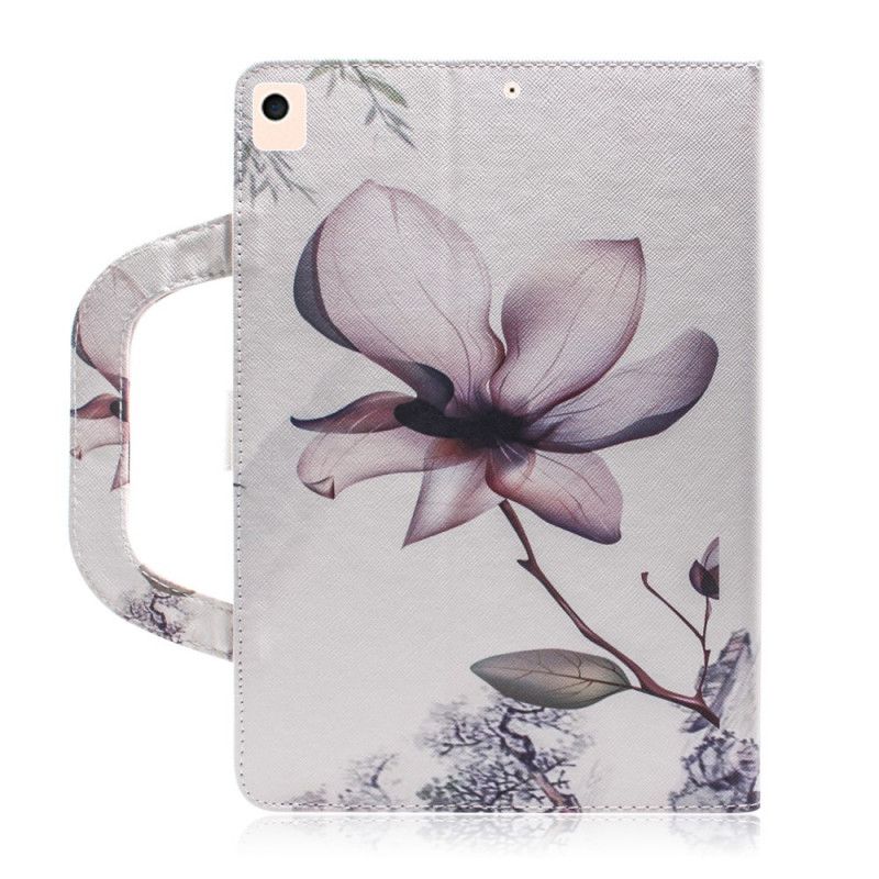 Leren Hoesje iPad 10.2" (2019) (2020) Vintage Bloem Met Handvat