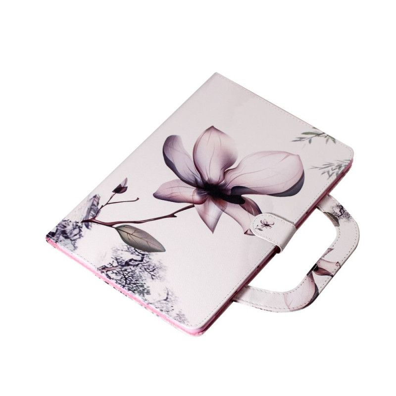 Leren Hoesje iPad 10.2" (2019) (2020) Vintage Bloem Met Handvat