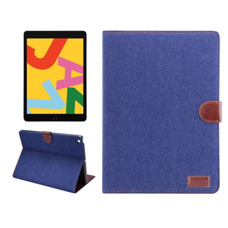 Leren Hoesje voor iPad 10.2" (2019) (2020) Donkerblauw Zwart Tweekleurige Jeans