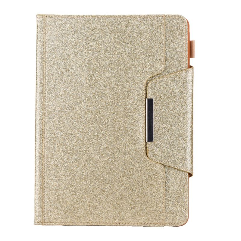 Leren Hoesje voor iPad 10.2" (2019) (2020) Goud Paars Pailletten Zilveren Sluiting