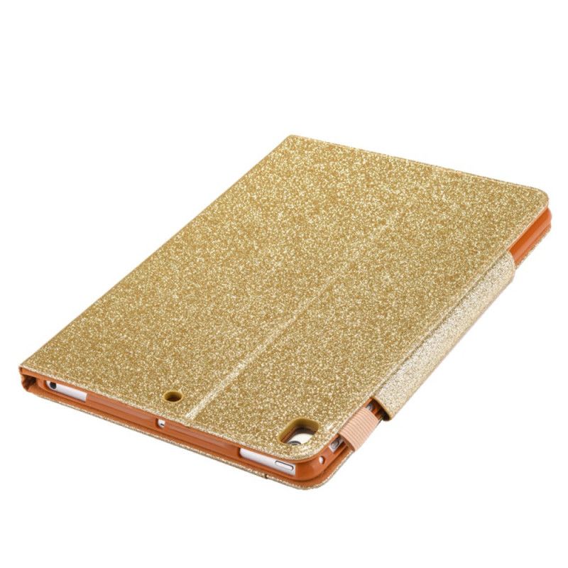 Leren Hoesje voor iPad 10.2" (2019) (2020) Goud Paars Pailletten Zilveren Sluiting