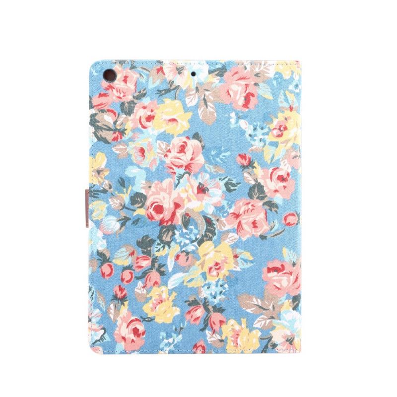 Leren Hoesje voor iPad 10.2" (2019) (2020) Wit Zwart Elegantie Vrijheidsbloemen