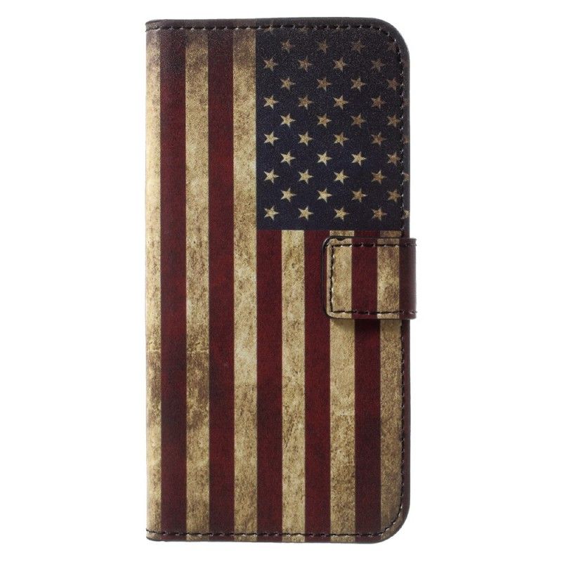 Leren Hoesje voor Honor 9 Usa Vlag