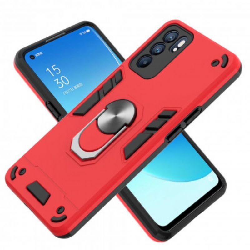 Cover Hoesje Oppo Reno 6 5g Telefoonhoesje Afneembare Ringhouder