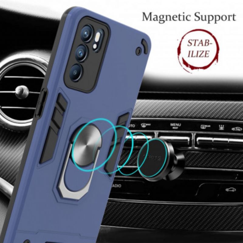 Cover Hoesje Oppo Reno 6 5g Telefoonhoesje Afneembare Ringhouder