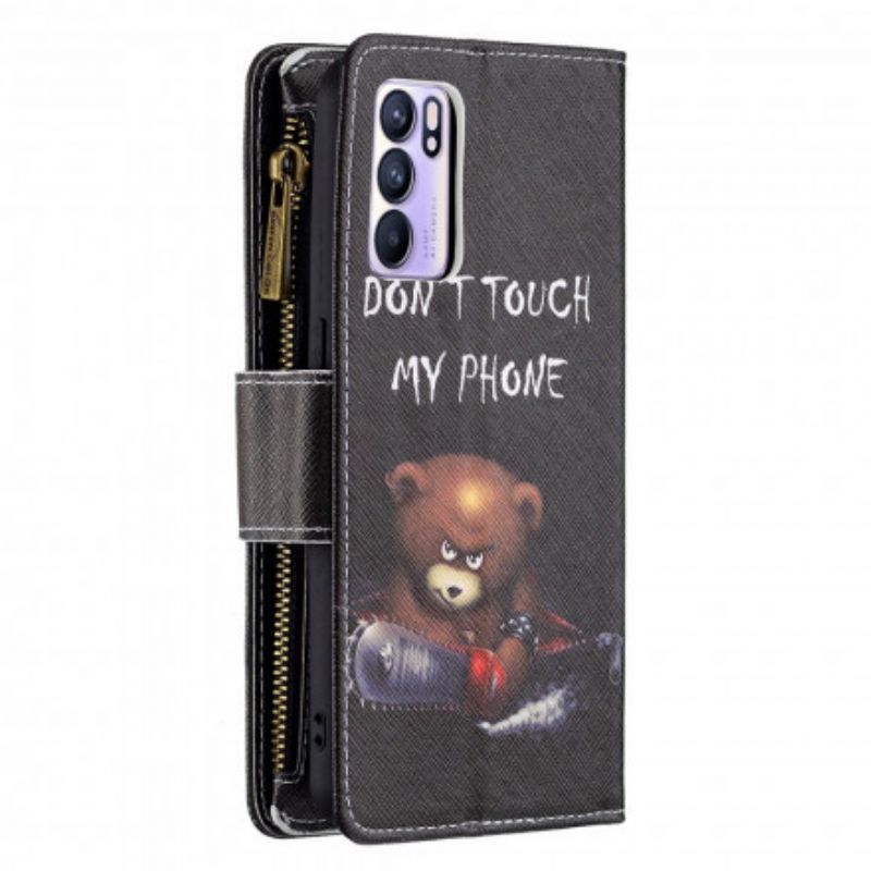 Flip Case Leren Oppo Reno 6 5g Zakbeer Met Rits