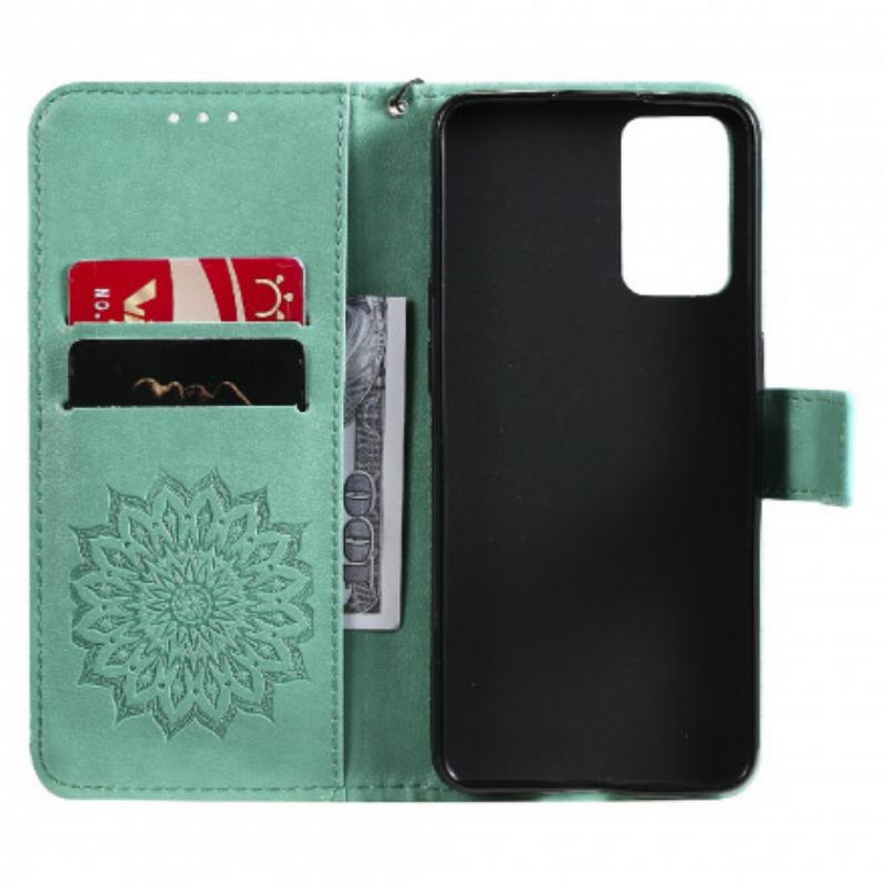 Flip Case Leren Oppo Reno 6 5g Zonnebloem